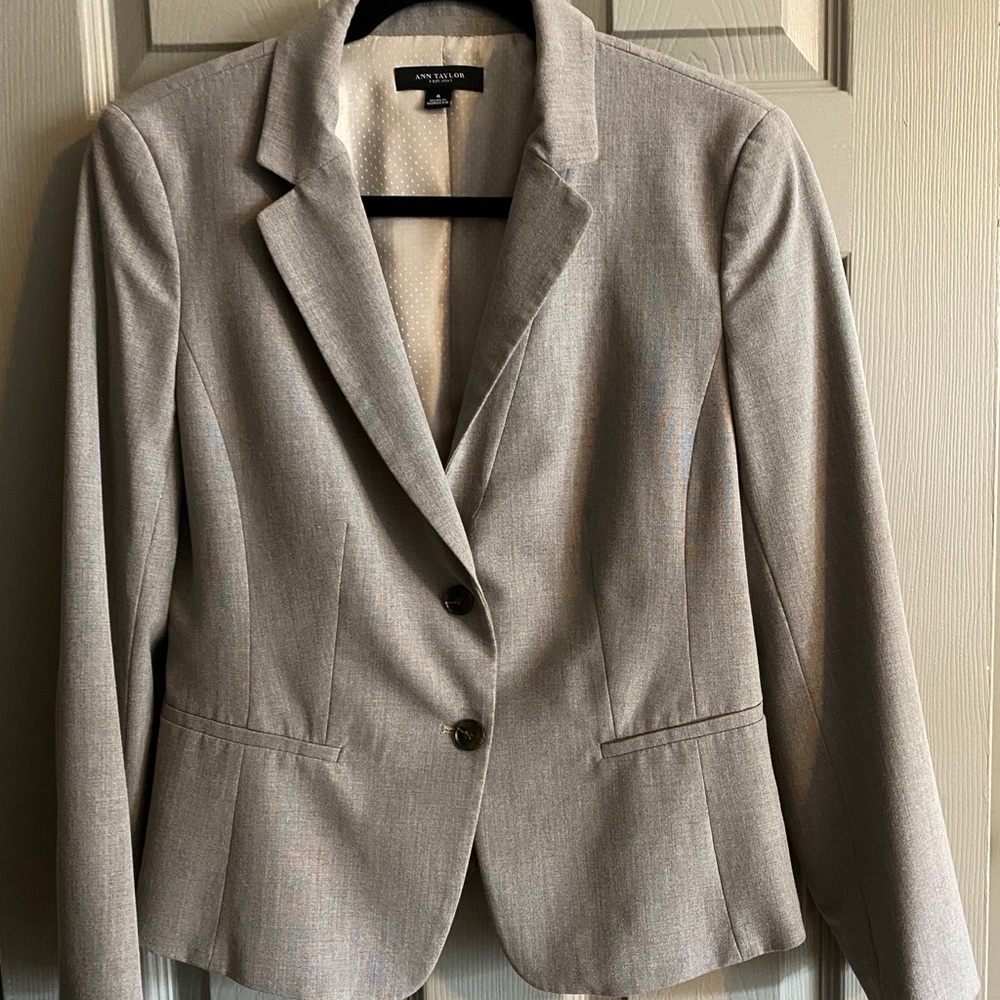 ANN TAYLOR grey suit jacket